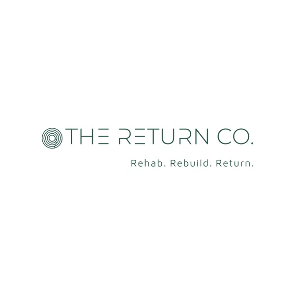 The Return Co’s logo, a ring mark and ‘The Return Co.’, with the line ‘Rehab. Rebuild. Return.’ in green on white.